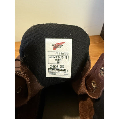 Red Wing Shoes 2406 Mens Work Boots Size US 11.5 D leather (steel toe) ASTM Slip - thriftgoblin