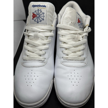 Reebok Ex‑o‑fit White Leather Sneakers Men’s 11.5 Retro Low‑Top Casual Shoes - thriftgoblin