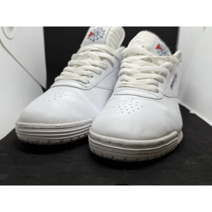 Reebok Ex‑o‑fit White Leather Sneakers Men’s 11.5 Retro Low‑Top Casual Shoes - thriftgoblin