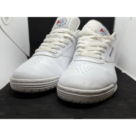Reebok Ex‑o‑fit White Leather Sneakers Men’s 11.5 Retro Low‑Top Casual Shoes - thriftgoblin