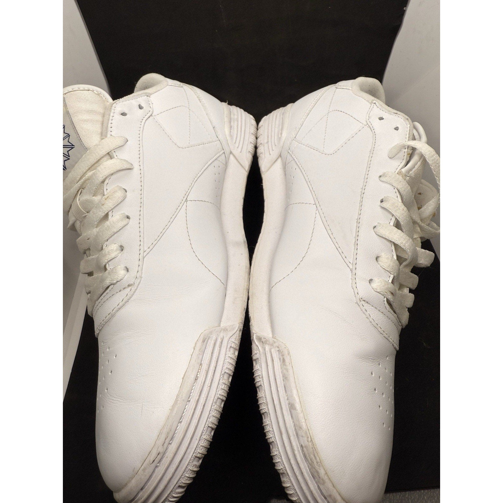 Reebok Ex‑o‑fit White Leather Sneakers Men’s 11.5 Retro Low‑Top Casual Shoes - thriftgoblin