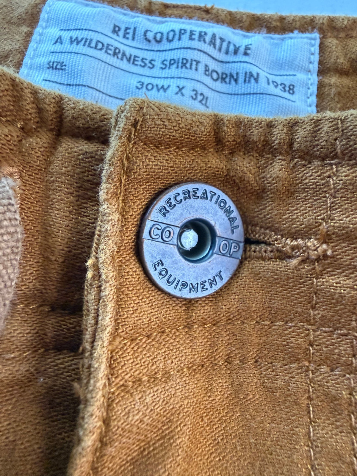 REI Co-op Tapered Utility Pants Rust Brown Drawstring Hem Size 30W x 32L - Thrift GoblinPants