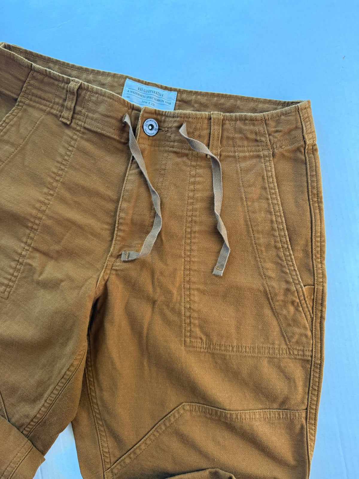 REI Co-op Tapered Utility Pants Rust Brown Drawstring Hem Size 30W x 32L - Thrift GoblinPants