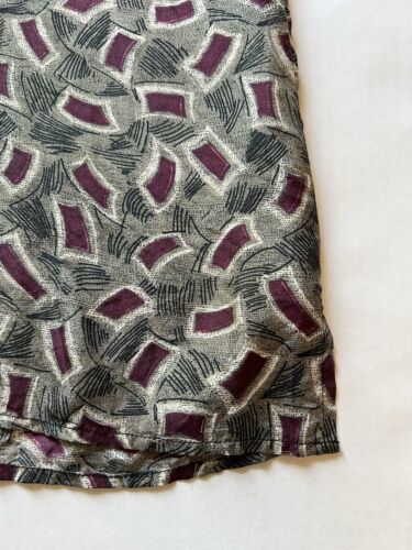 Robert Stock SILK THIN Shirt Men Medium Vintage Square Colorful Geometric Light - thriftgoblin