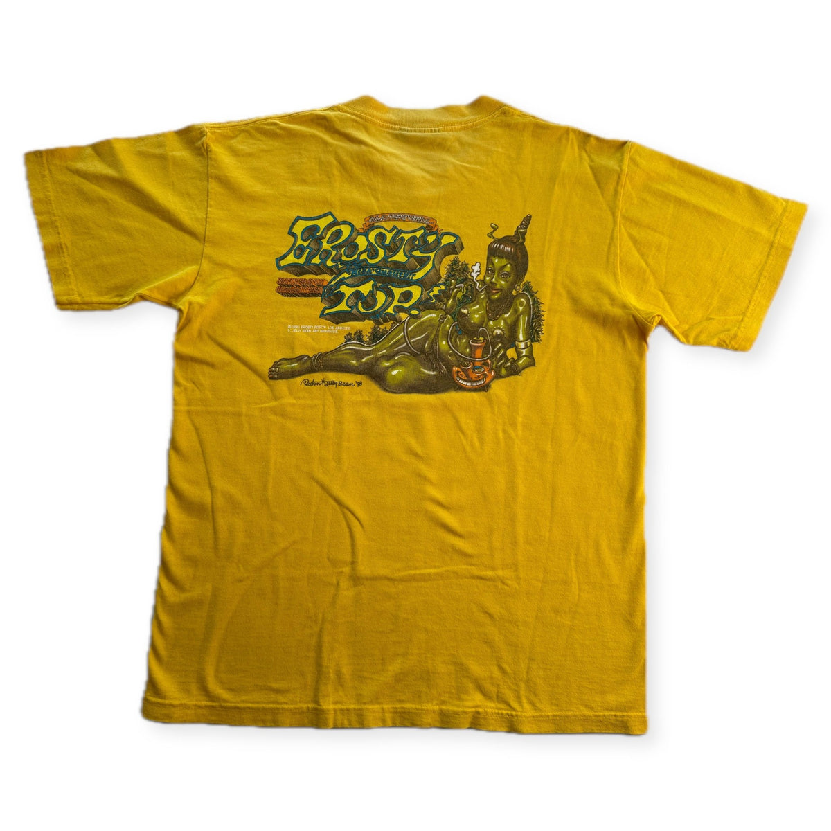Rockin Jelly Bean Erosty Pop Back Print T-Shirt Yellow Size M 1998 - Thrift GoblinT-Shirt