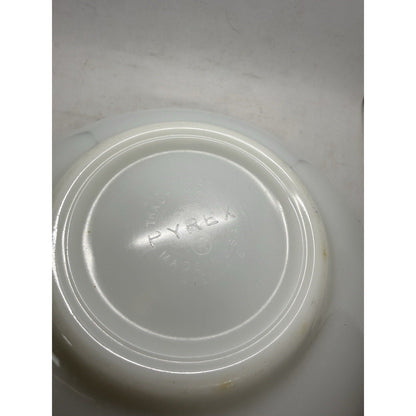 Rooster Pyrex 2 1/2 QT Cinderella Mixing Bowl 443 Turquoise On White Butterprint - thriftgoblin