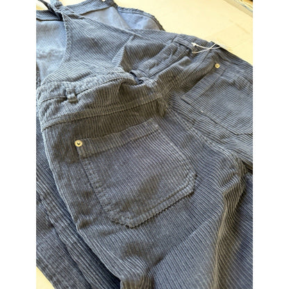 Roxy Backyard Escape Corduroy Overalls Navy Blue XS NWT Adjustable Straps Ladies - thriftgoblin