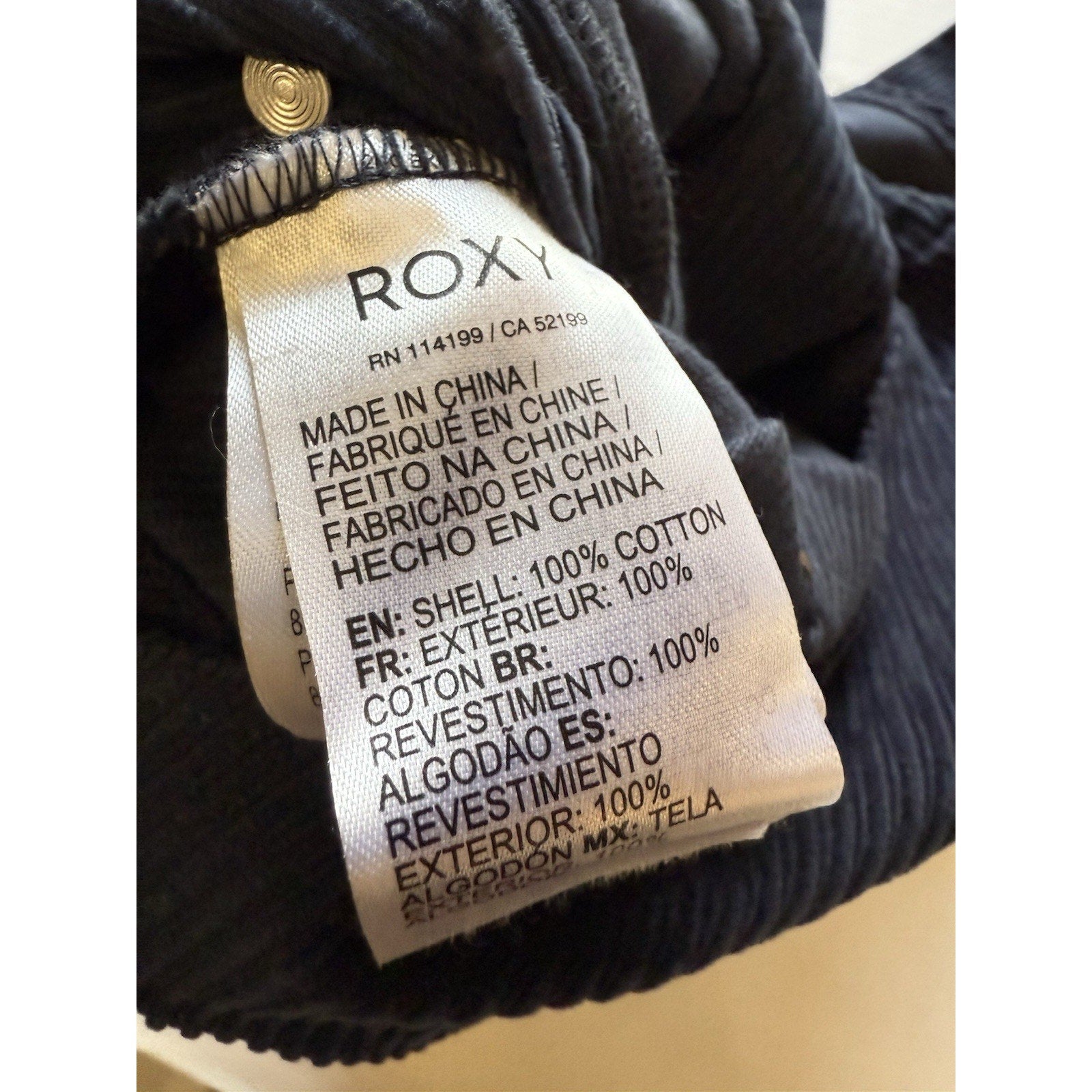 Roxy Backyard Escape Corduroy Overalls Navy Blue XS NWT Adjustable Straps Ladies - thriftgoblin