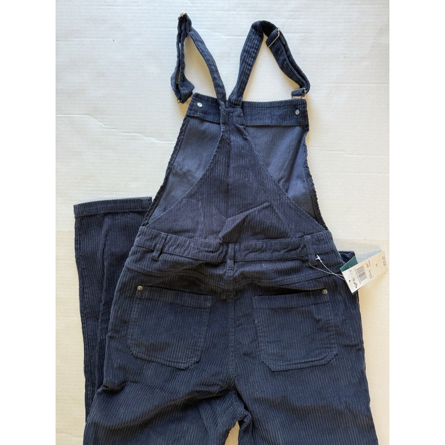 Roxy Backyard Escape Corduroy Overalls Navy Blue XS NWT Adjustable Straps Ladies - thriftgoblin