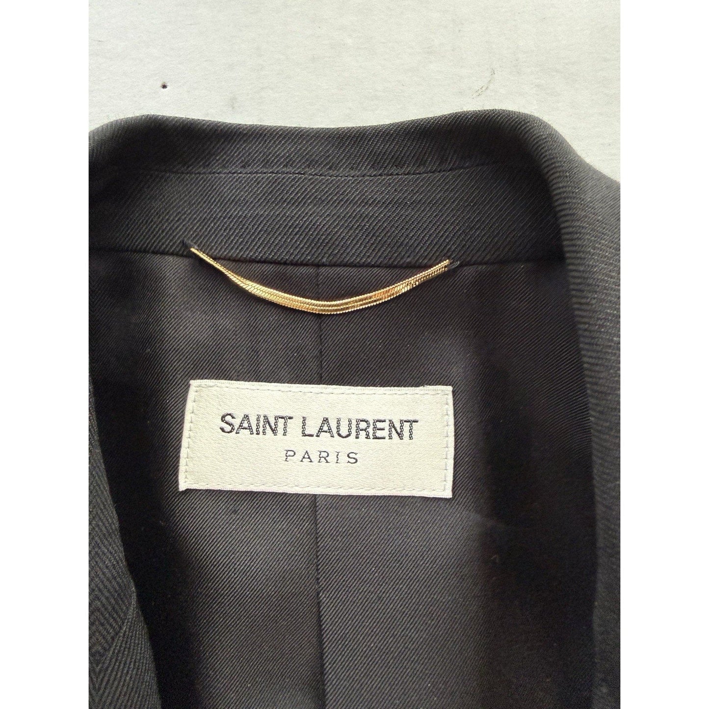 Saint Laurent Paris Black Virgin Wool Blazer Jacket 536029 Italy Women F34 US2 - thriftgoblin