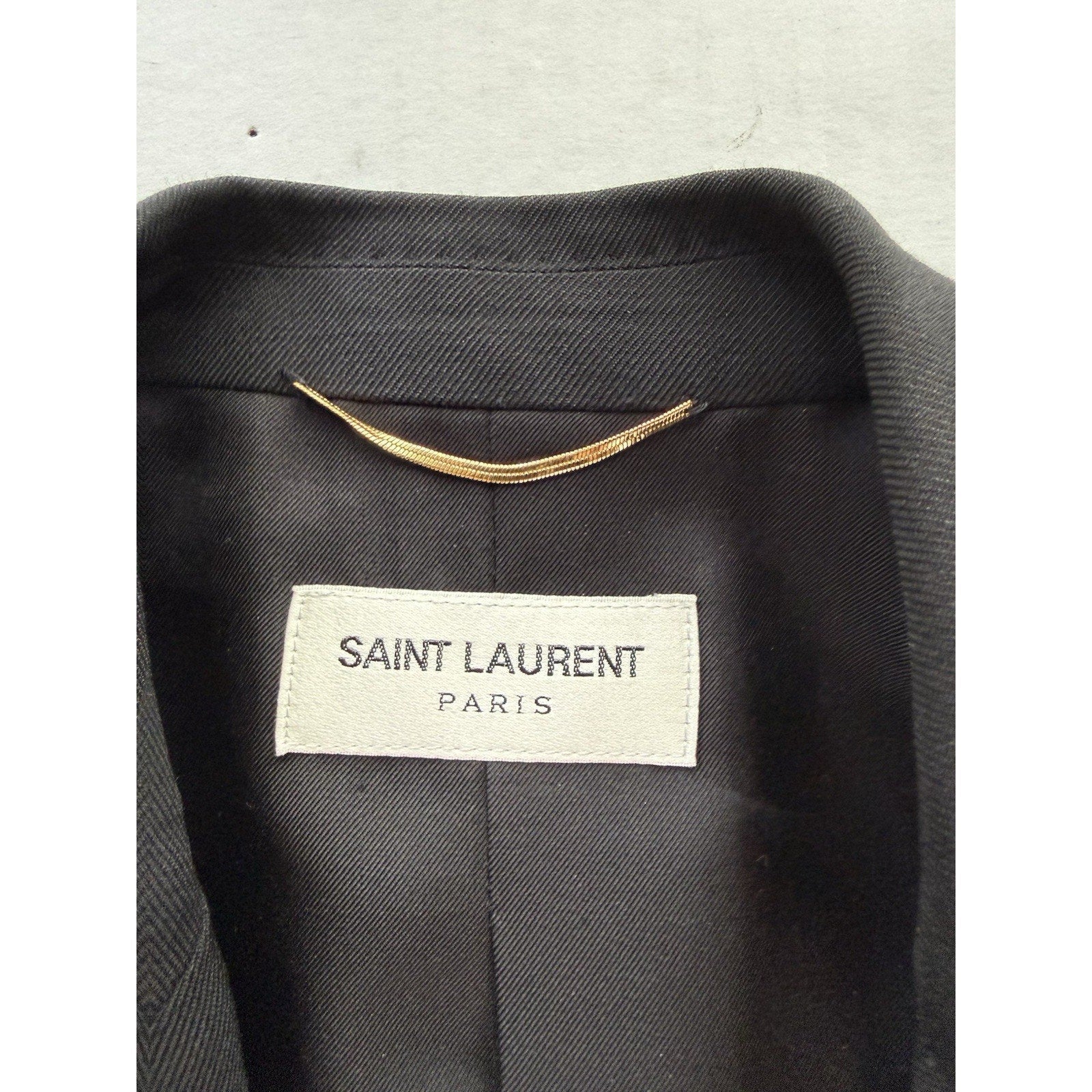 Saint Laurent Paris Black Virgin Wool Blazer Jacket 536029 Italy Women F34 US2 - thriftgoblin