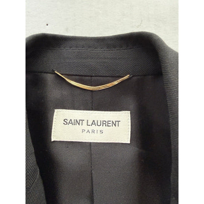 Saint Laurent Paris Black Virgin Wool Blazer Jacket 536029 Italy Women F34 US2 - thriftgoblin