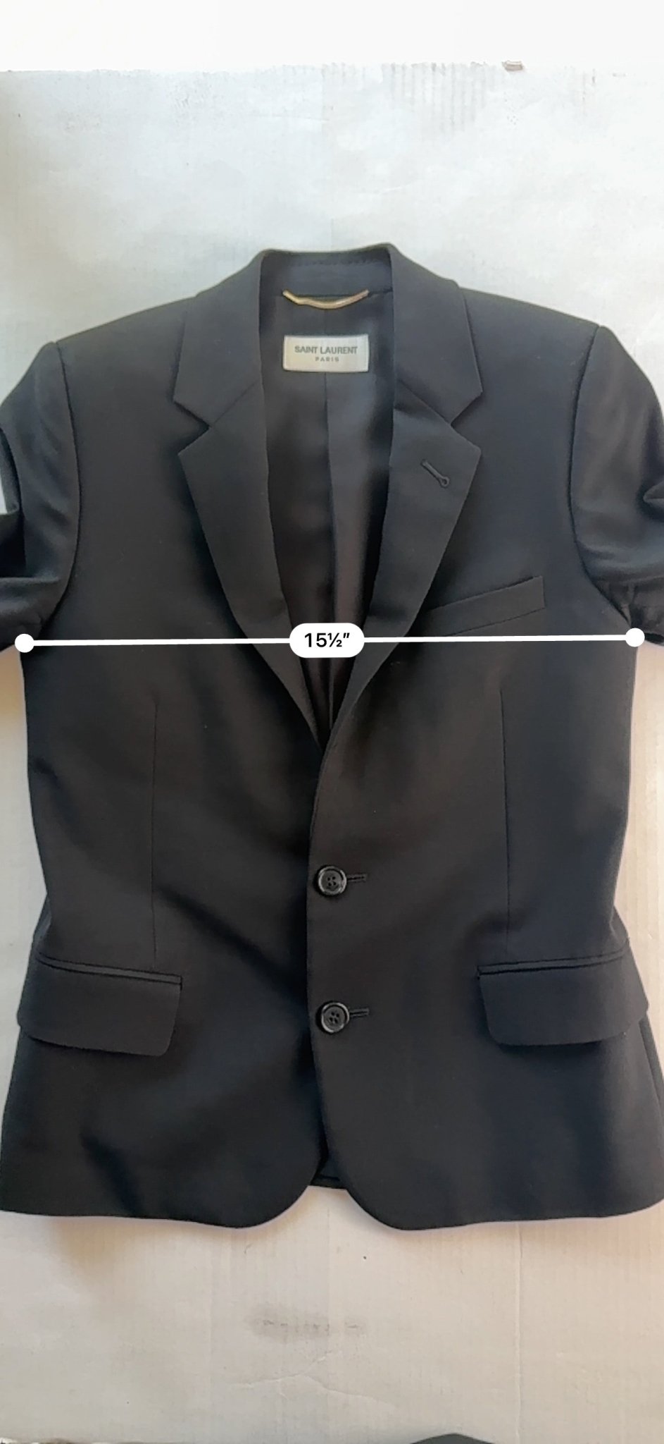 Saint Laurent Paris Black Virgin Wool Blazer Jacket 536029 Italy Women F34 US2 - Thrift GoblinBlazer