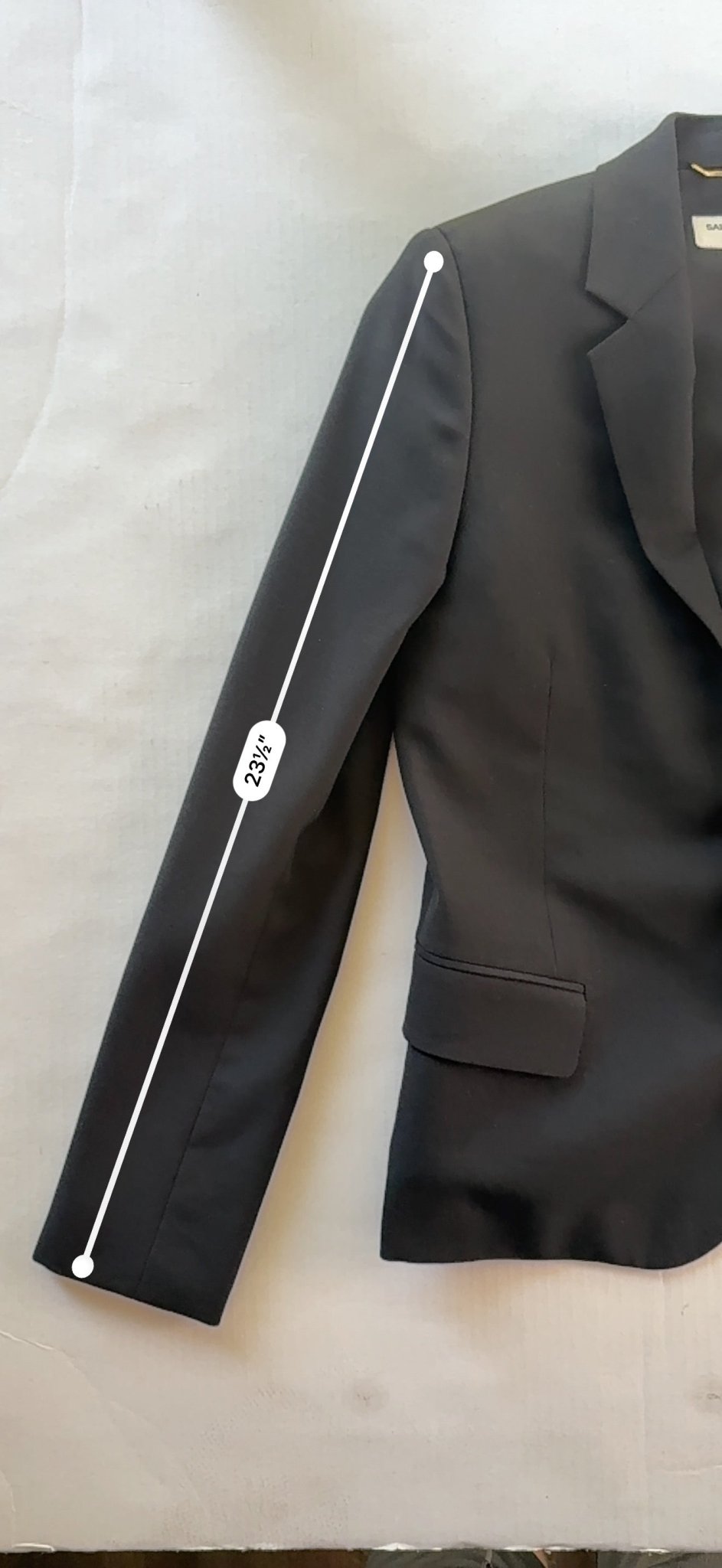 Saint Laurent Paris Black Virgin Wool Blazer Jacket 536029 Italy Women F34 US2 - Thrift GoblinBlazer