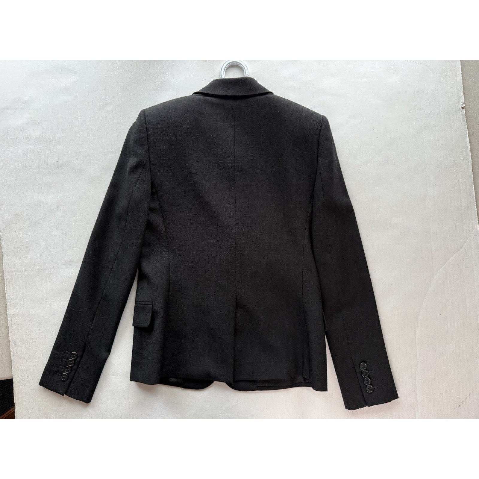 Saint Laurent Paris Black Virgin Wool Blazer Jacket 536029 Italy Women F34 US2 - thriftgoblin