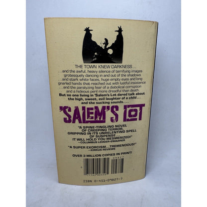 Salem's Lot Stephen King Paperback Book 1st Signet Printing August 1976 Horror - thriftgoblinBook