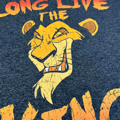 Scar Disney's Lion King "Long Live the King" Crewneck T-Shirt Graphic Mens Large - thriftgoblin