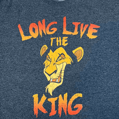 Scar Disney's Lion King "Long Live the King" Crewneck T-Shirt Graphic Mens Large - thriftgoblin