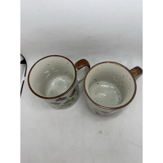 Set Hearthside Buffet Ware 552 Speckled Purple Bell Flower Coffee Mug Japan CD21 - thriftgoblin