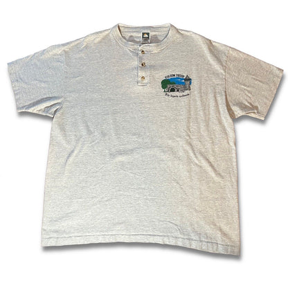 Single Stich Folsom Prison The Legend Continues Single Stitch Henley Shirt USA X - thriftgoblin