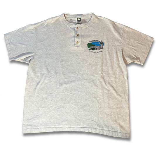 Single Stich Folsom Prison The Legend Continues Single Stitch Henley Shirt USA X - thriftgoblin