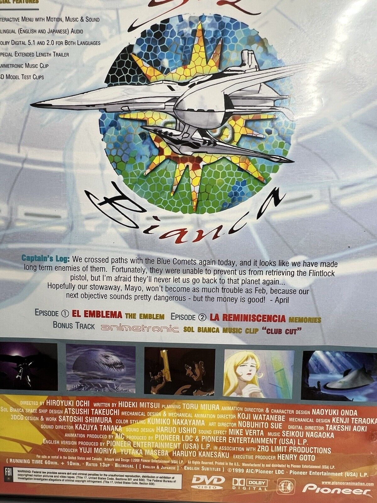 Sol Bianca: The Legacy - Vol. 1: Lost Treasures With inserts DVD Anime Digital - thriftgoblin