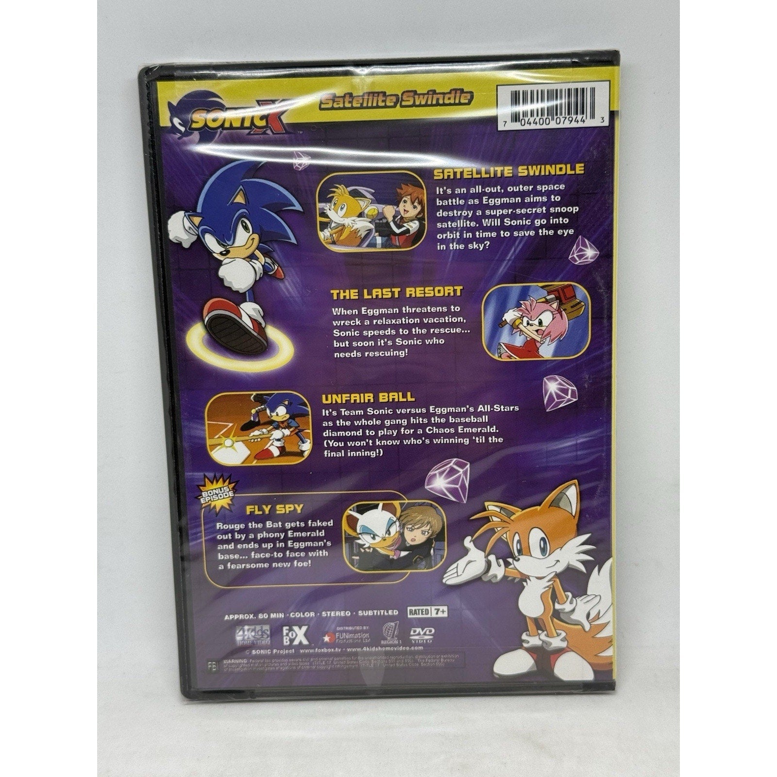 Sonic X Satellite Swindle DVD Sealed FoxBox 4Kids FUNimation 2003 Anime Knuckles - thriftgoblin