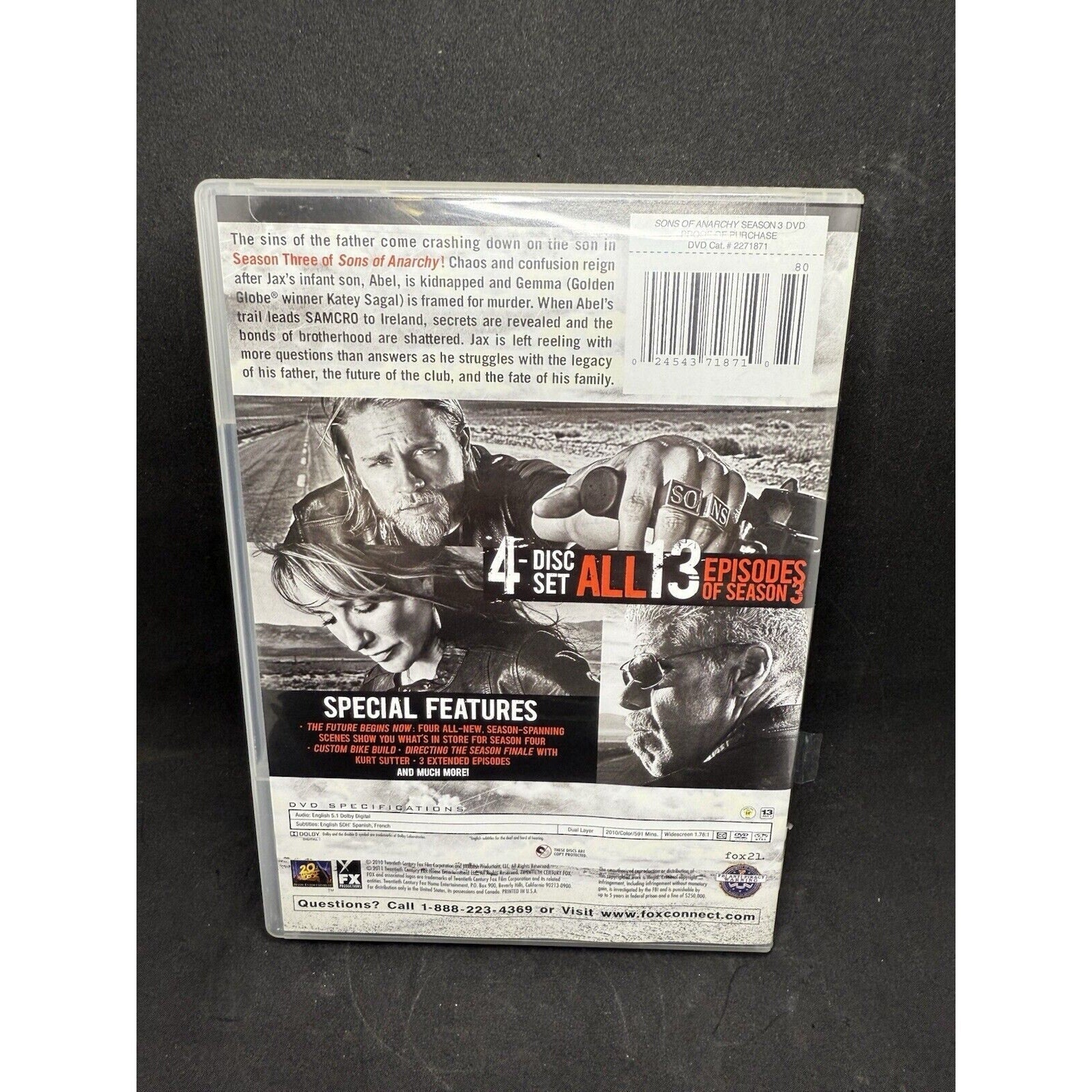 Sons of Anarchy: Season 3 - DVD Set Motorcycle AMC - thriftgoblin