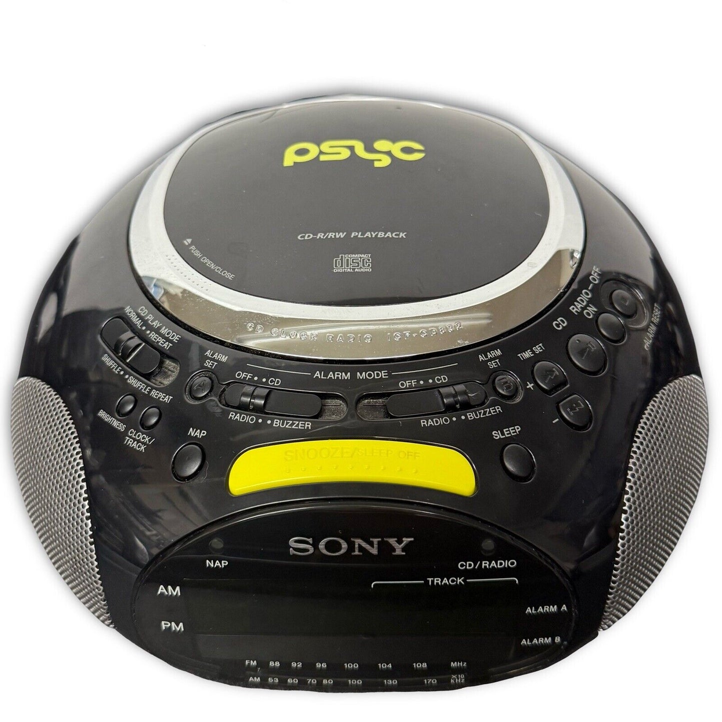 Sony PSYC CD Player AM/FM Radio ICFCD832 Black Tested Walkman Decor Graffiti Y2K - thriftgoblin