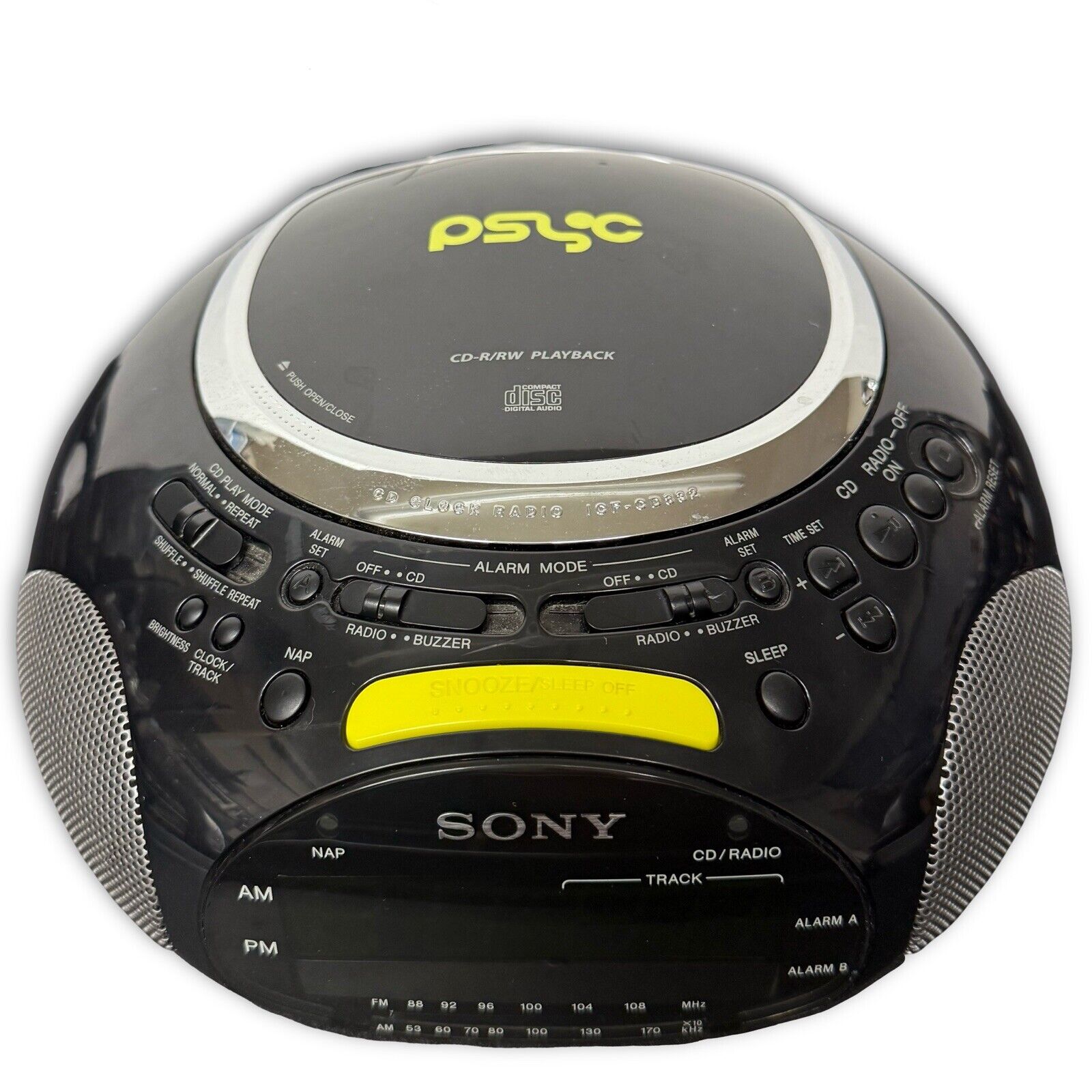 Sony PSYC CD Player AM/FM Radio ICFCD832 Black Tested Walkman Decor Graffiti Y2K - thriftgoblin