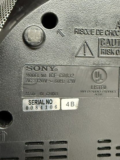 Sony PSYC CD Player AM/FM Radio ICFCD832 Black Tested Walkman Decor Graffiti Y2K - thriftgoblin
