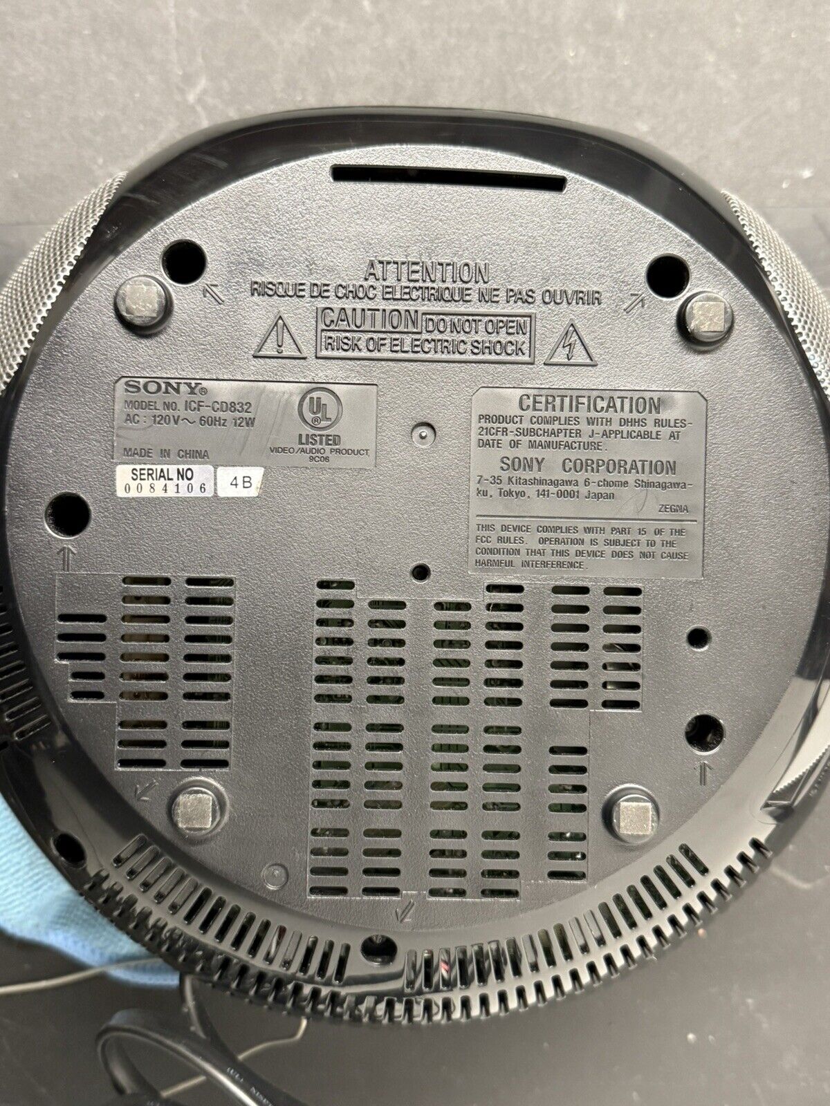 Sony PSYC CD Player AM/FM Radio ICFCD832 Black Tested Walkman Decor Graffiti Y2K - thriftgoblin