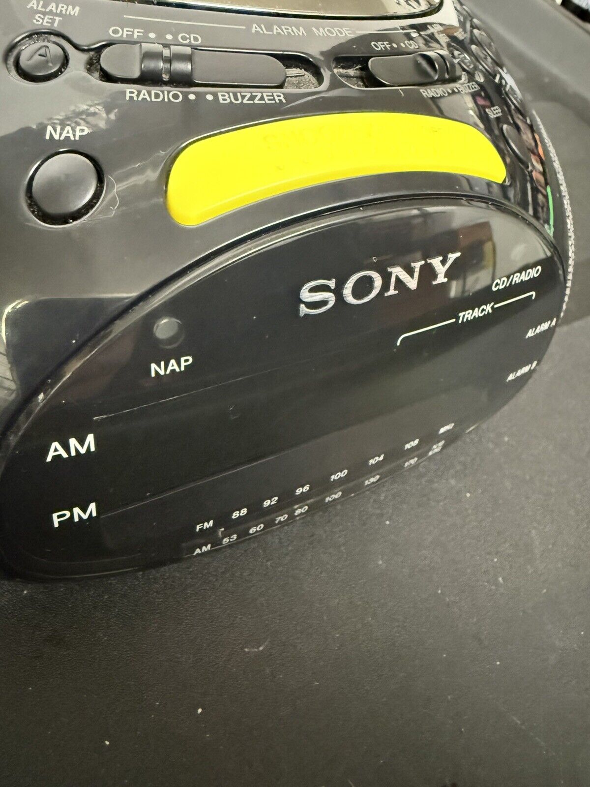 Sony PSYC CD Player AM/FM Radio ICFCD832 Black Tested Walkman Decor Graffiti Y2K - thriftgoblin