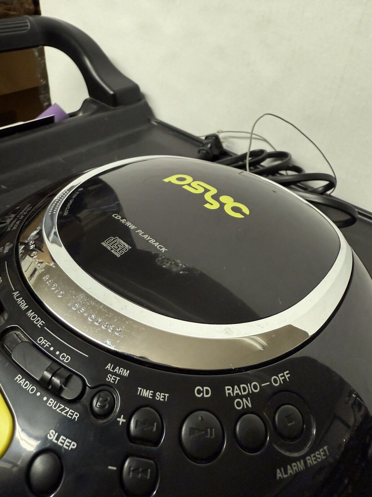 Sony PSYC CD Player AM/FM Radio ICFCD832 Black Tested Walkman Decor Graffiti Y2K - thriftgoblin
