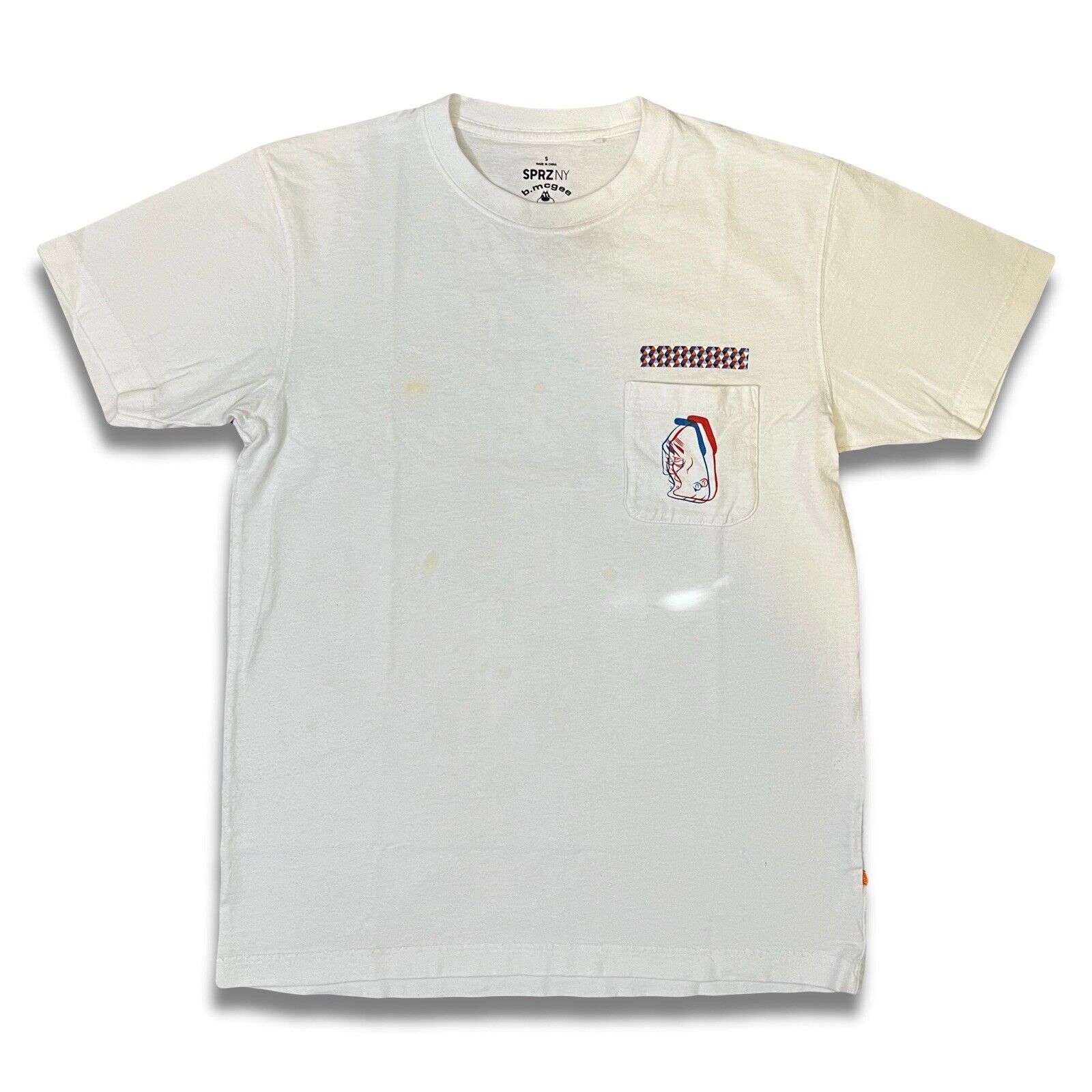 SPRZ NY B Mcgee Size S White T-shirt 100% Cotton Uniqlo Graffiti Twist Bay Area - thriftgoblin