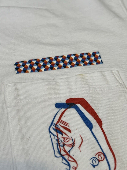 SPRZ NY B Mcgee Size S White T-shirt 100% Cotton Uniqlo Graffiti Twist Bay Area - thriftgoblin