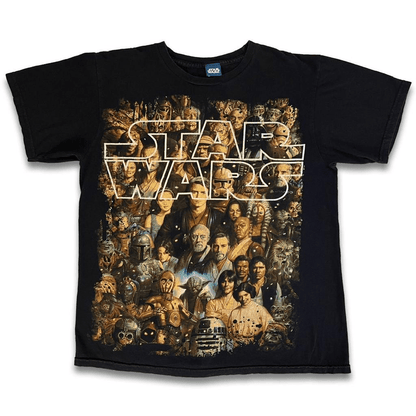 Star Wars Full Cast Short Sleeve T-Shirt Blue Tag - thriftgoblin