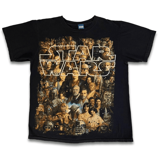 Star Wars Full Cast Short Sleeve T-Shirt Blue Tag - thriftgoblin