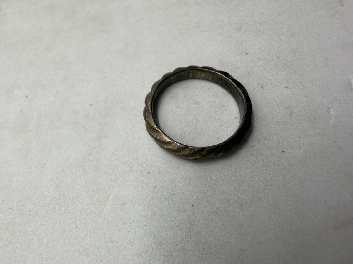 Sterling Silver 925 Twisted Rope Band Ring