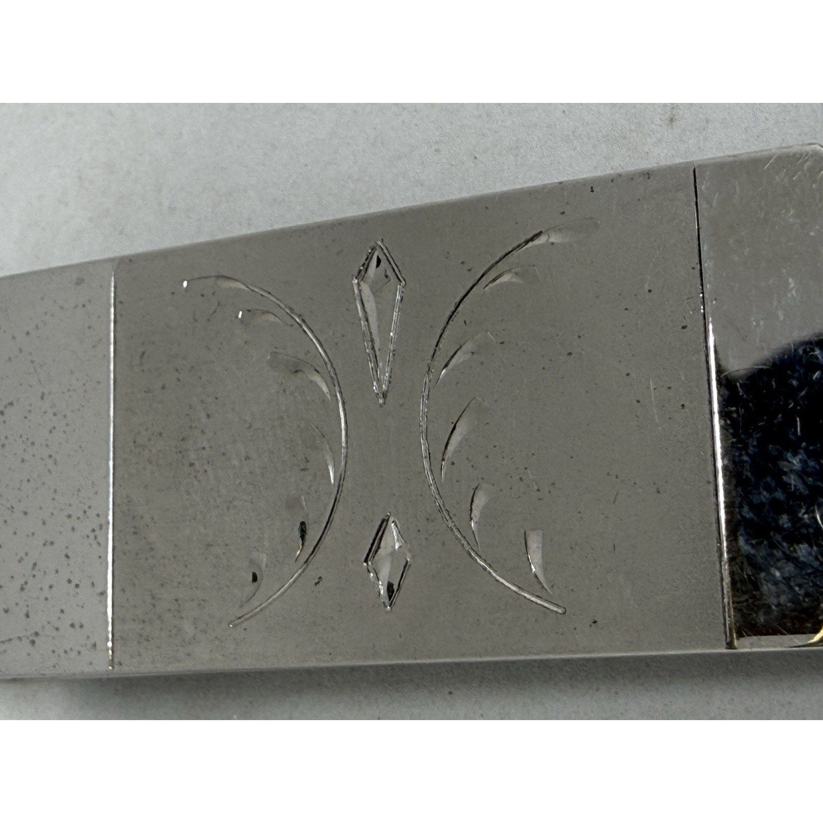Sterling Silver Money Clip Hand Engraved Design MR X - thriftgoblin