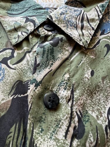 Summa SILK Shirt Mens L Long Sleeve Button Up Abstract Art Floral Thin Summer - thriftgoblin