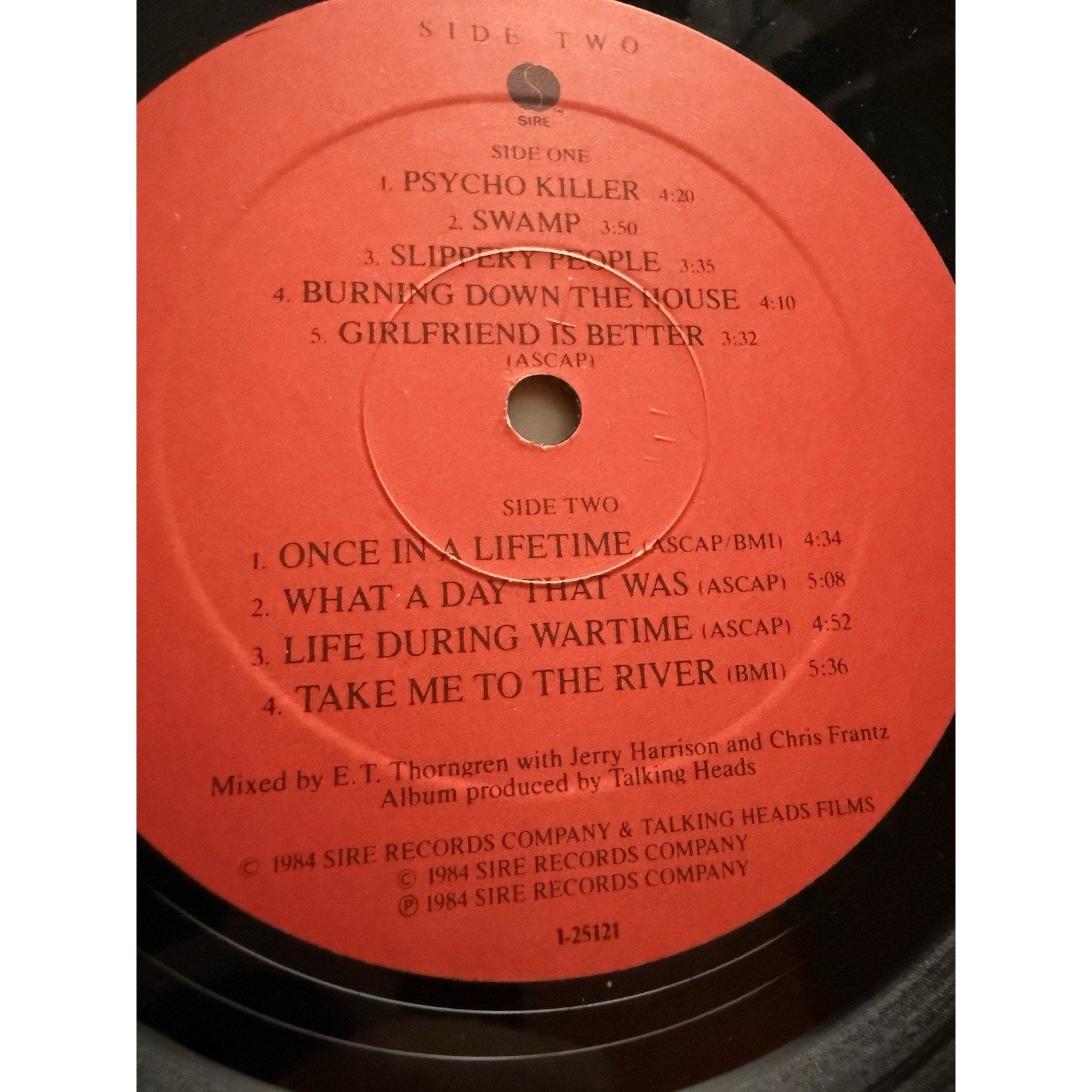 Talking Heads Stop Making Sense 1984 Vinyl LP Sire 1 - 25121 Original Live Track - thriftgoblin