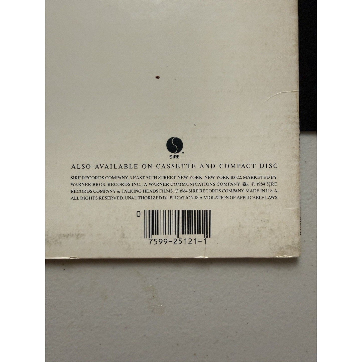 Talking Heads Stop Making Sense 1984 Vinyl LP Sire 1 - 25121 Original Live Track - thriftgoblin