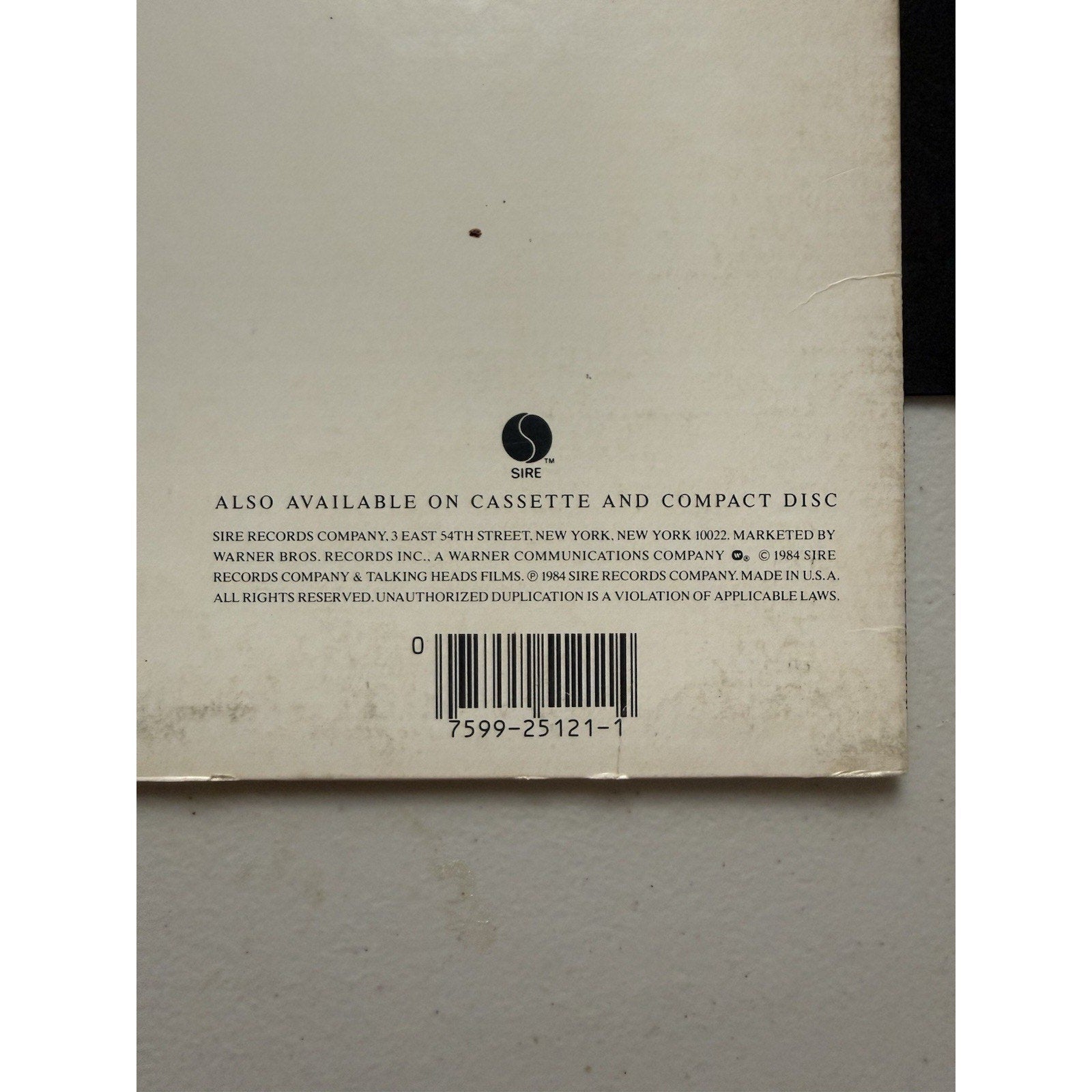 Talking Heads Stop Making Sense 1984 Vinyl LP Sire 1 - 25121 Original Live Track - thriftgoblin