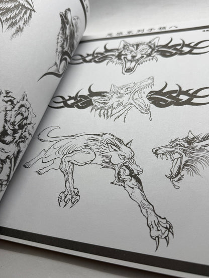 Tattoo Master Family 2 Chinese Tattoo Flash Book, Wolves Qilin Foxes - Thrift GoblinBook