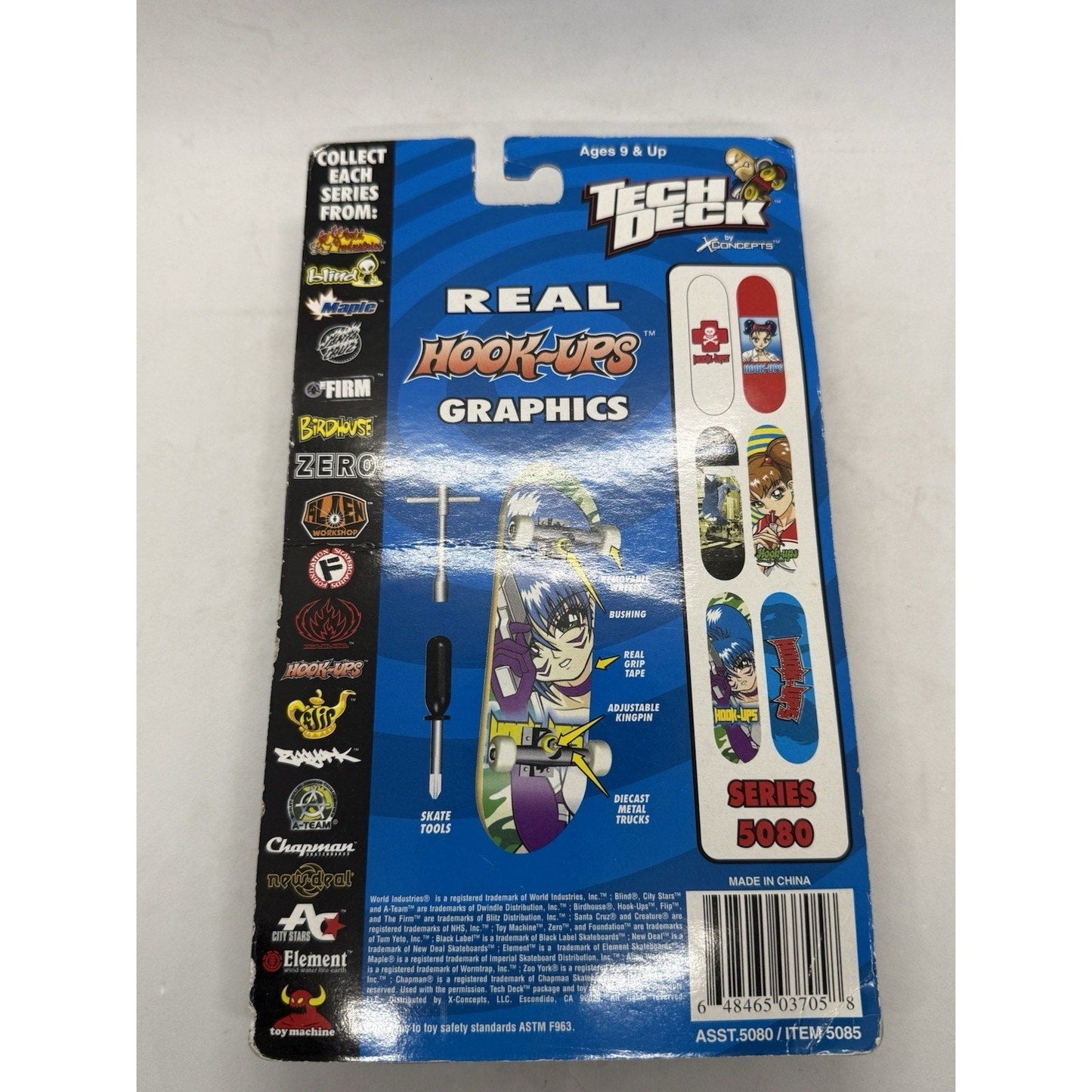 Tech Deck Hook - Ups Generation 5 Fingerboard Series 5080 Anime Girl 1999 Skate - thriftgoblin