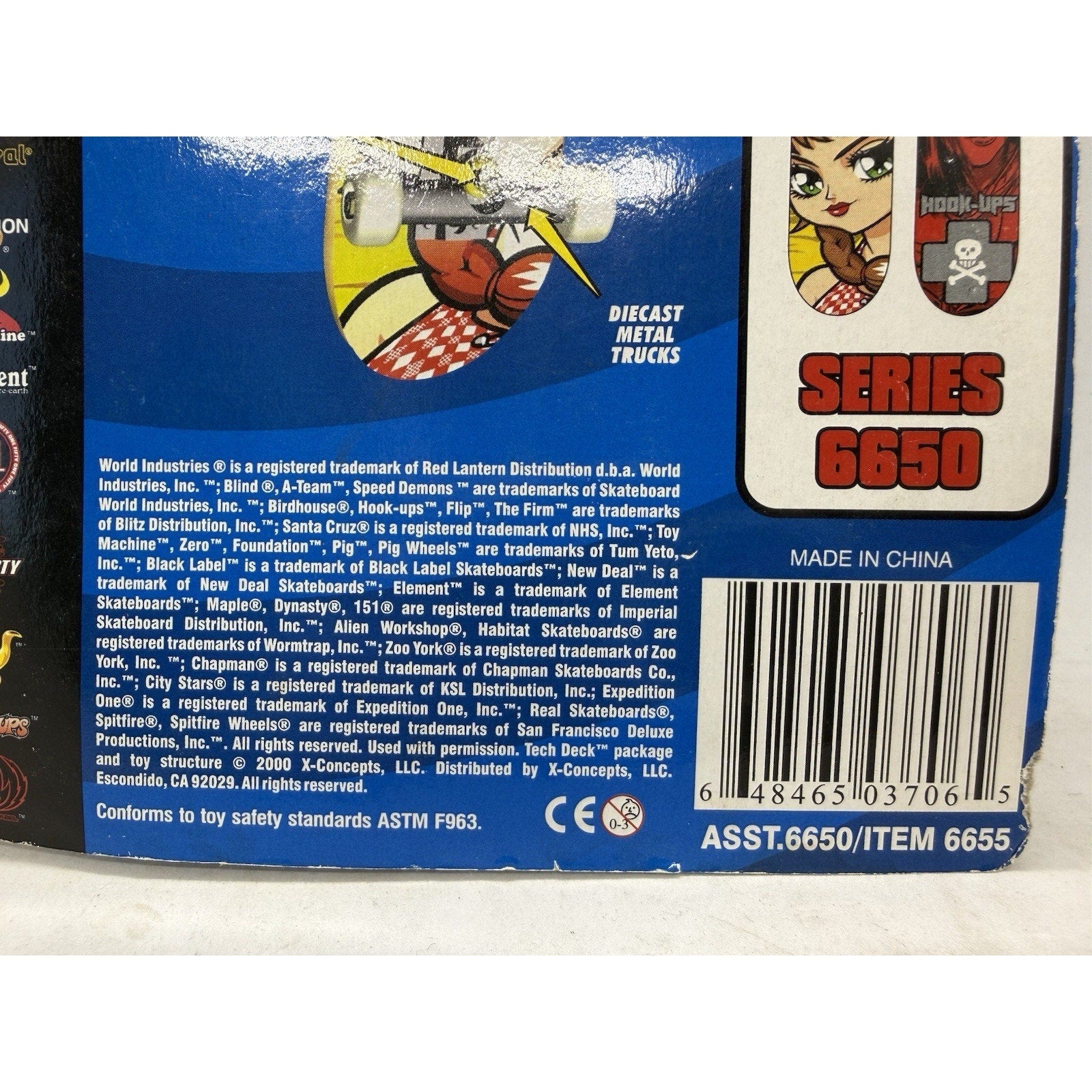 Tech Deck Hook - Ups Generation 6 Fingerboard Series 6650 Anime Girl Spitfire 2000 - thriftgoblin