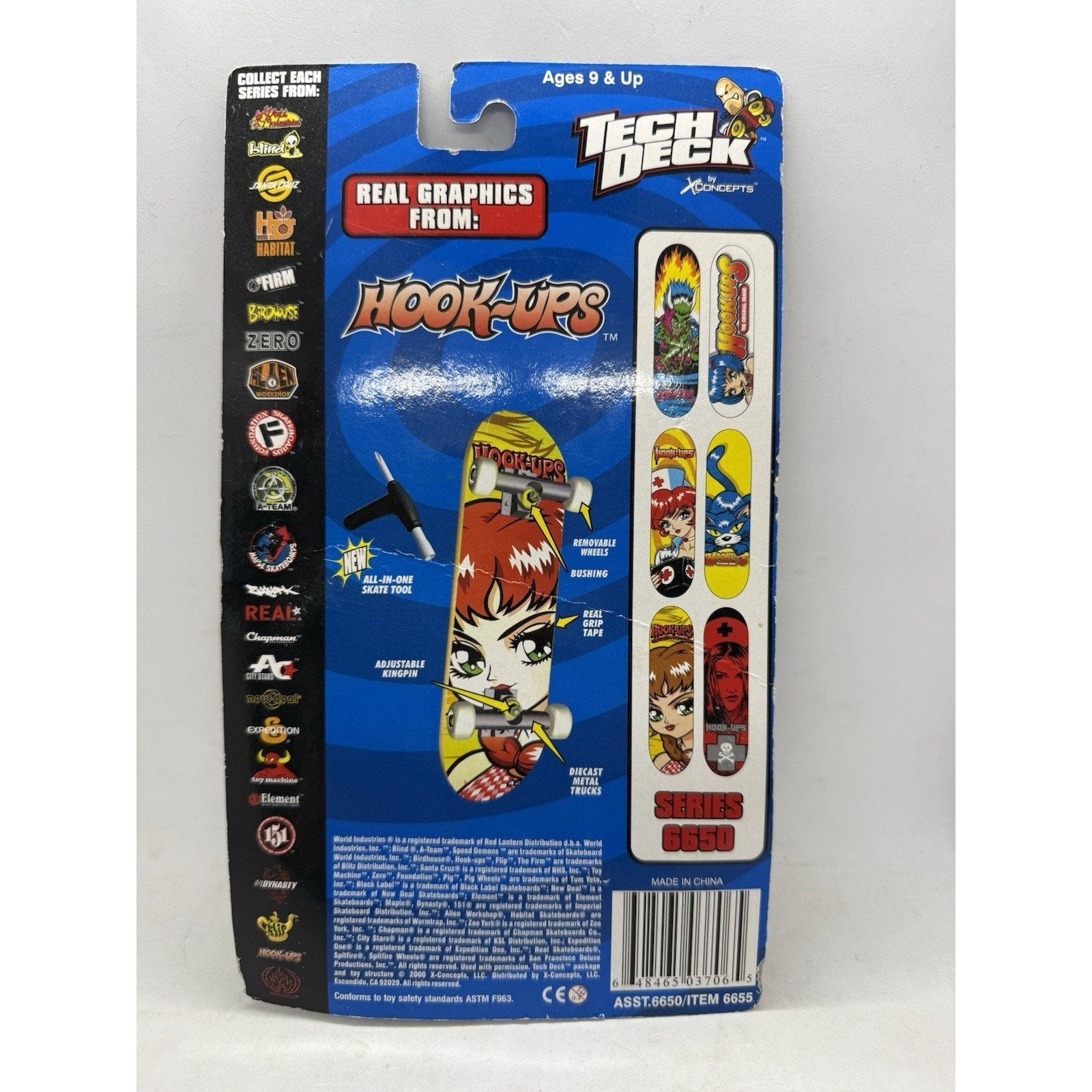 Tech Deck Hook - Ups Generation 6 Fingerboard Series 6650 Anime Girl Spitfire 2000 - thriftgoblin