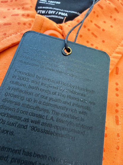 The Hundreds BDU Woven Camp Shirt Orange Mens XL NWT Morse Code Print - Thrift GoblinShirt