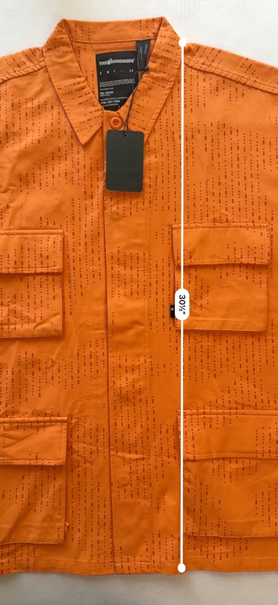 The Hundreds BDU Woven Camp Shirt Orange Mens XL NWT Morse Code Print - Thrift GoblinShirt
